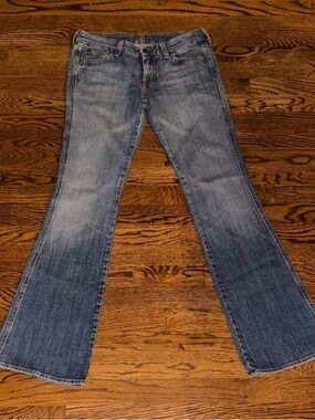 7 For All Mankind Women's Faded Blue Flare Jeans